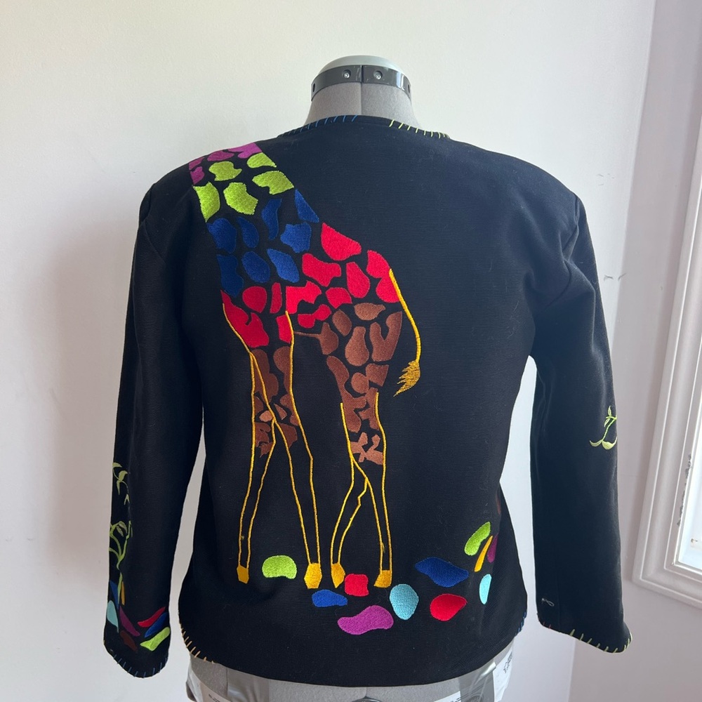 Y2K 100% Cotton Vintage Jacket with Embroidery Safari Mother-core size Large - Picture 4 of 12